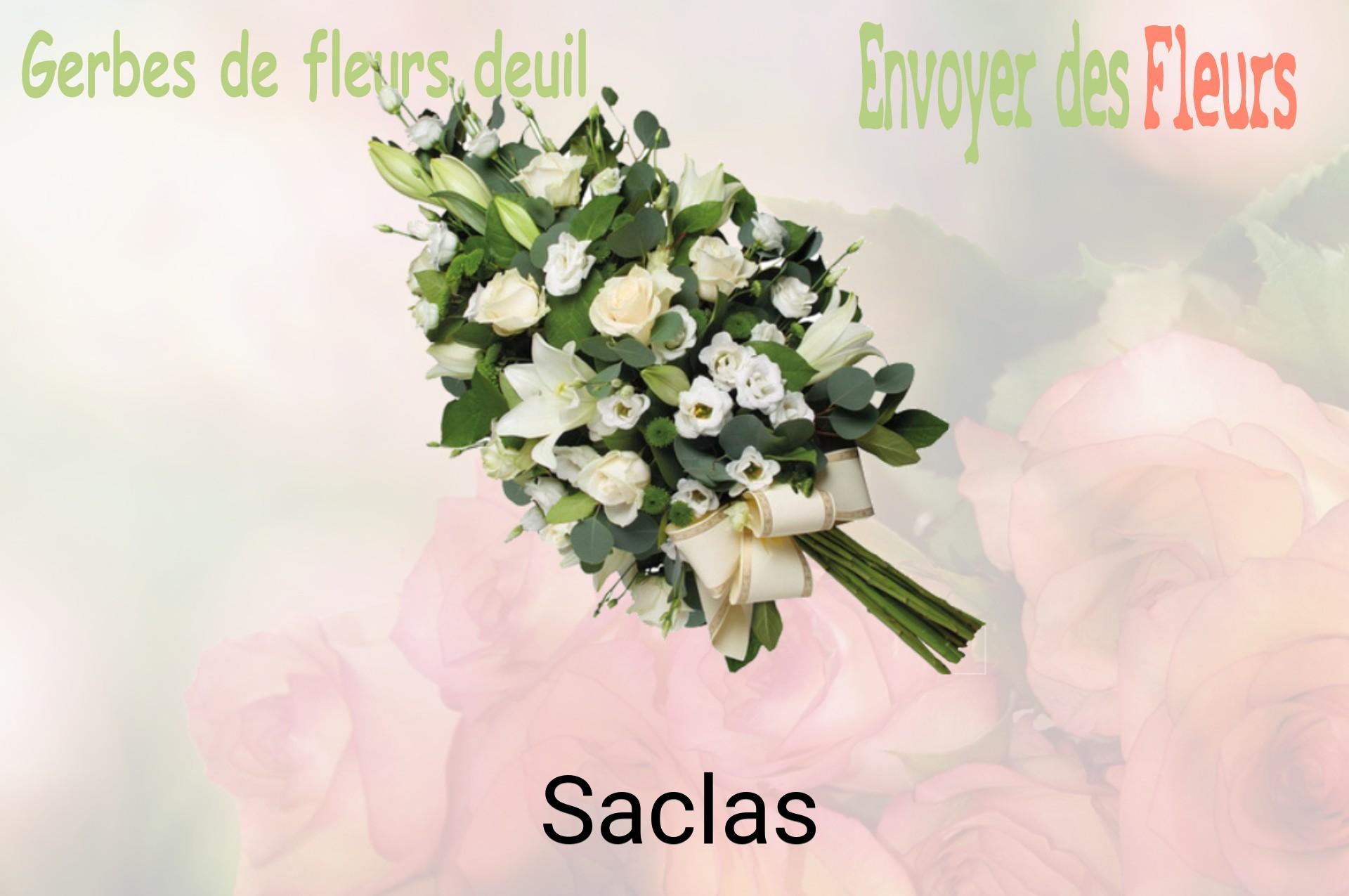 Gerbe de fleurs de deuil livrée à Saclas